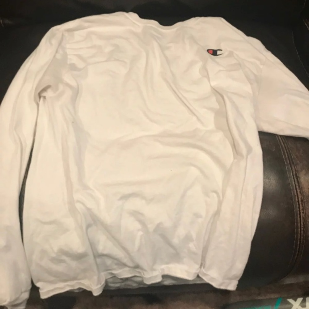 white champion long sleeved shirt